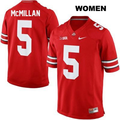 Women's NCAA Ohio State Buckeyes Raekwon McMillan #5 College Stitched Authentic Nike Red Football Jersey NF20V00QO